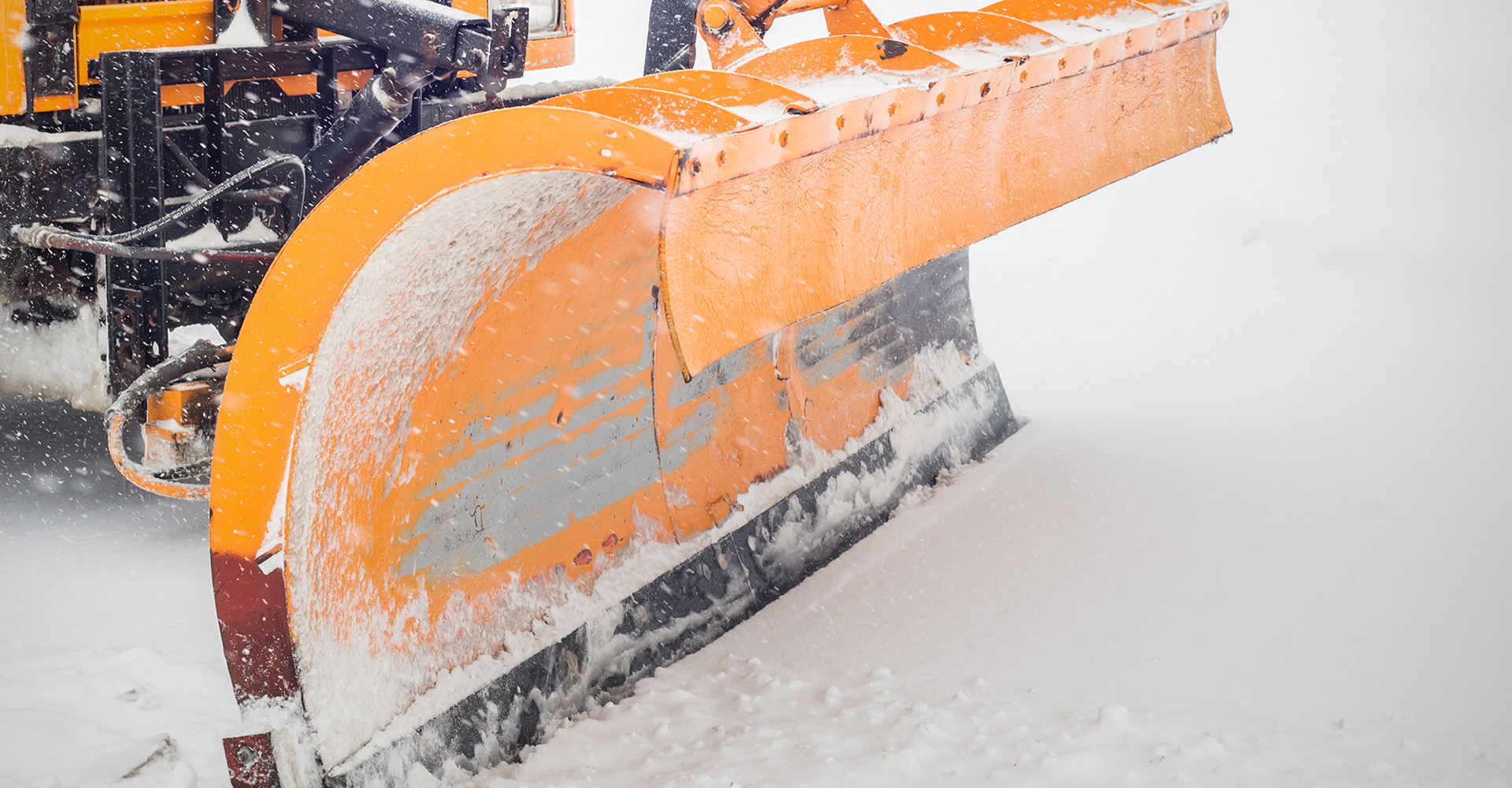 Close up image of the blade of a snow plow